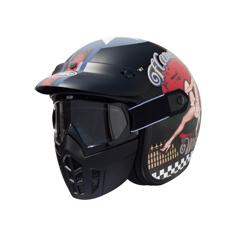 Premier Vintage Mask Jethelm Pin Up 9 BM maat XL