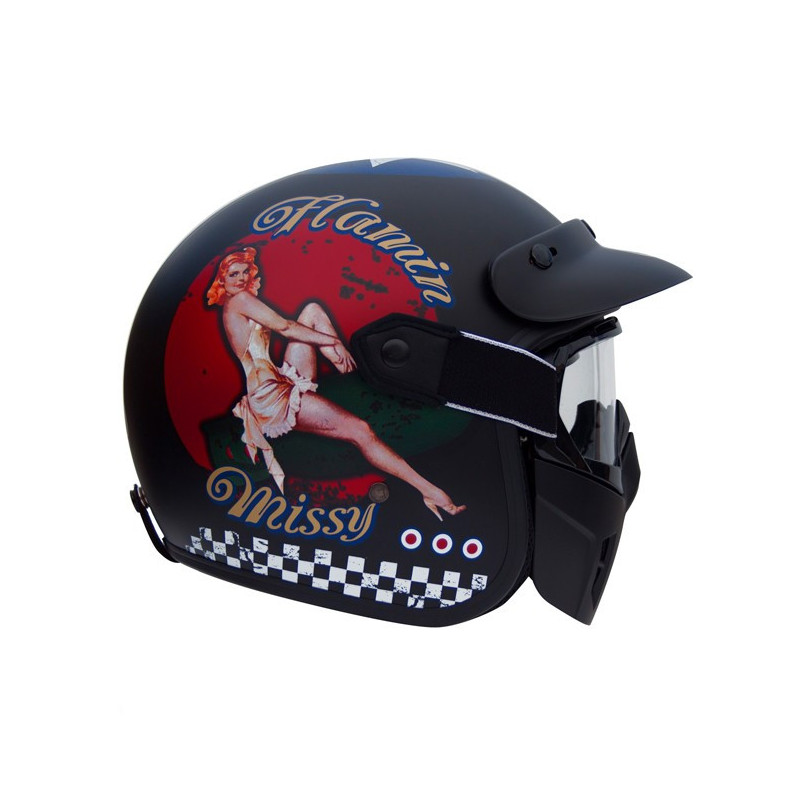 Premier Vintage Mask Jethelm Pin Up 9 BM maat XL