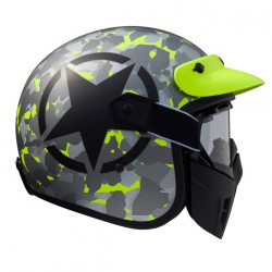 Premier Vintage Mask Jethelm Star CAMO FLUO B maat M