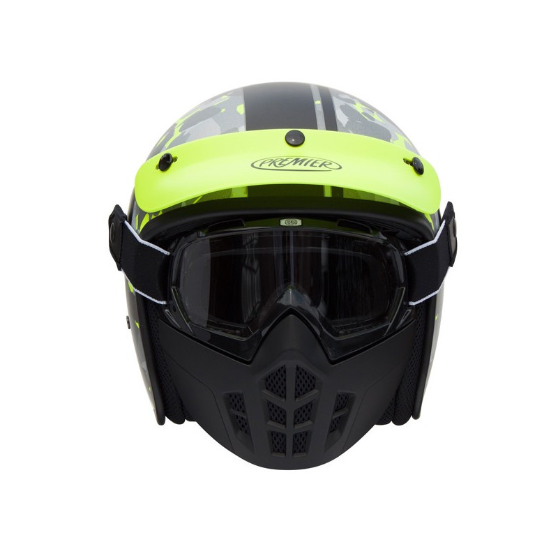 Premier Vintage Mask Jethelm Star CAMO FLUO B maat M