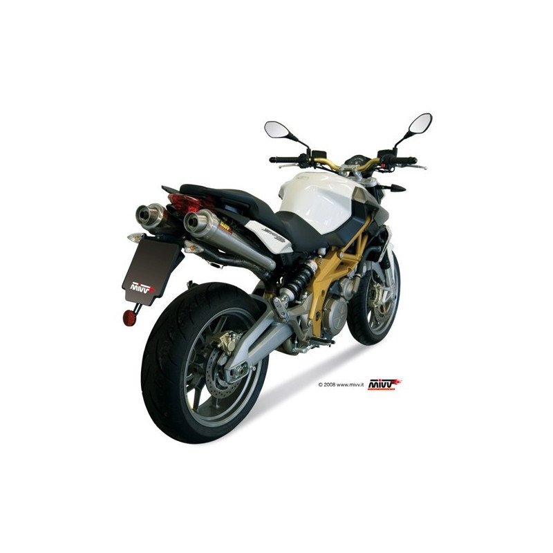 MIVV Aprilia Shiver 750 2008 2016 X-Cone Sport 2 slip-on RVS (Inox)