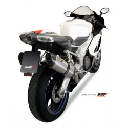 MIVV Aprilia Rsv 1000 2004 2008 Suono Sport 2 slip-on RVS met Carbon eindkap