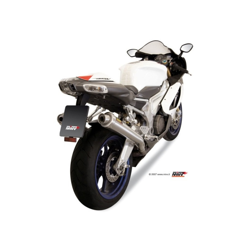 MIVV Aprilia Rsv 1000 2004 2008 X-Cone Sport 2 slip-on RVS (Inox)