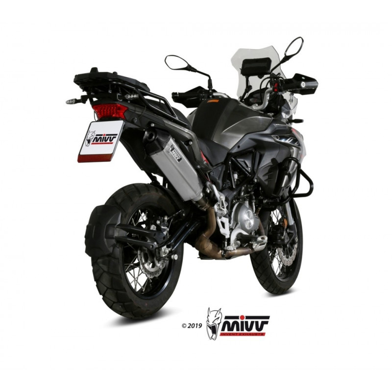 MIVV Benelli Trk 502 x 2018 Speed Edge Sport Slip-on RVS met Carbon eindkap