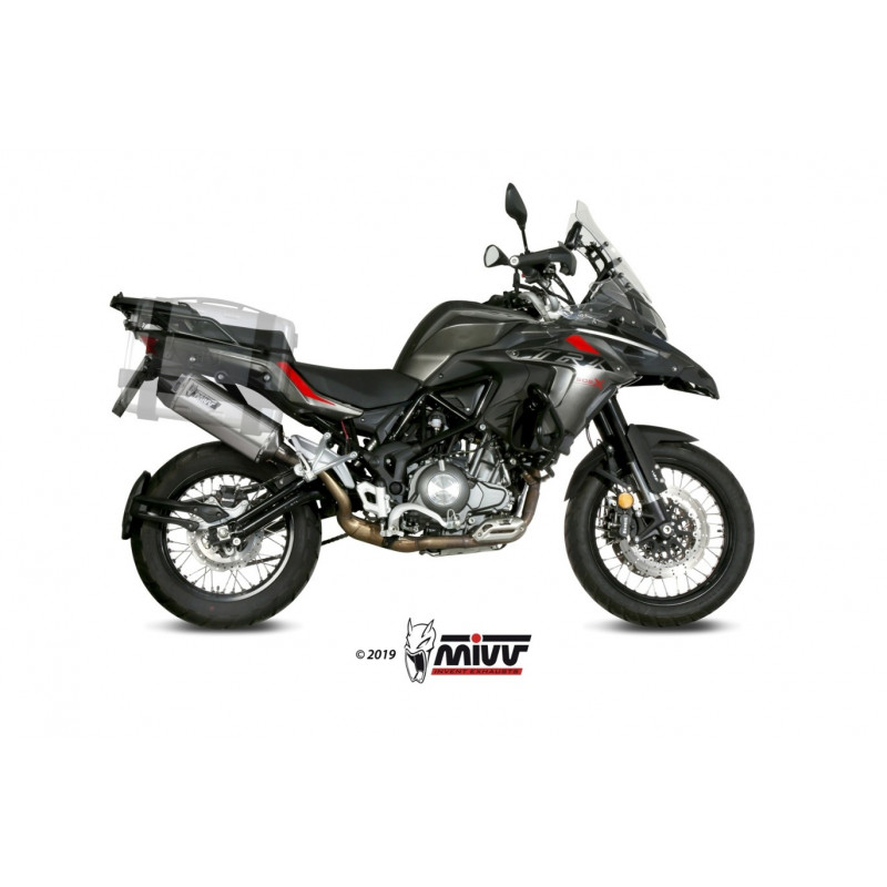 MIVV Benelli Trk 502 x 2018 Speed Edge Sport Slip-on RVS met Carbon eindkap