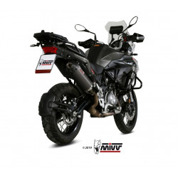 MIVV Benelli Trk 502 x 2018 Oval Sport Slip-on Titanium met Carbon eindkap