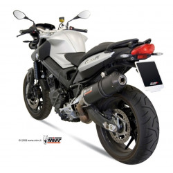 MIVV Bmw F 800 r / gt 2009 Oval Sport Slip-on Titanium met Carbon eindkap