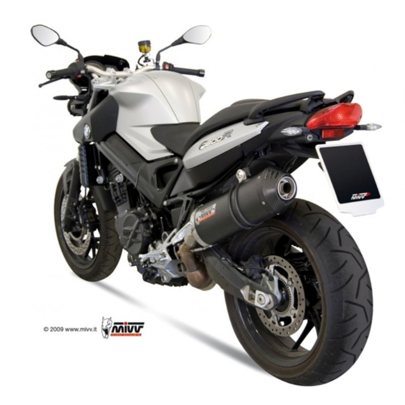 MIVV Bmw F 800 r / gt 2009 Oval Sport Slip-on Titanium met Carbon eindkap