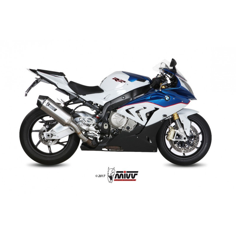 MIVV Bmw S 1000 RR 2015 2016 Speed Edge Sport Slip-on RVS met Carbon eindkap