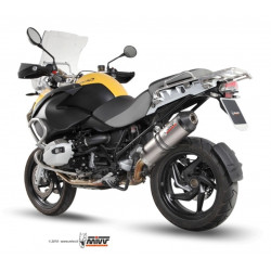 MIVV Bmw R 1200 gs / adventure 2010 2012 Oval Sport Slip-on Titanium met Carbon eindkap