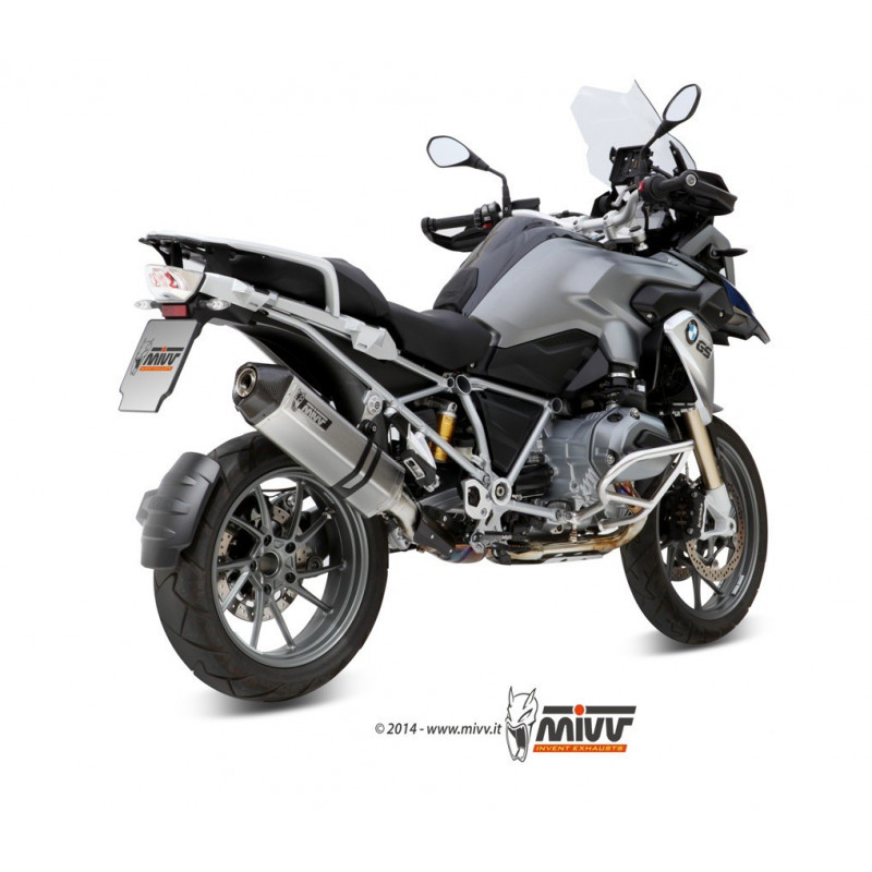 MIVV Bmw R 1200 gs / adventure 2013 2018 Speed Edge Sport Slip-on RVS met Carbon eindkap