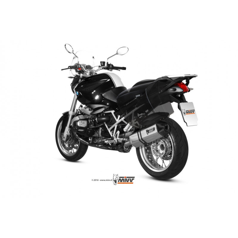 MIVV Bmw R 1200 r 2011 2014 Speed Edge Sport Slip-on RVS met Carbon eindkap