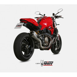 MIVV Ducati Monster 1200 2014 2016 Delta race Sport Slip-on RVS met Carbon eindkap