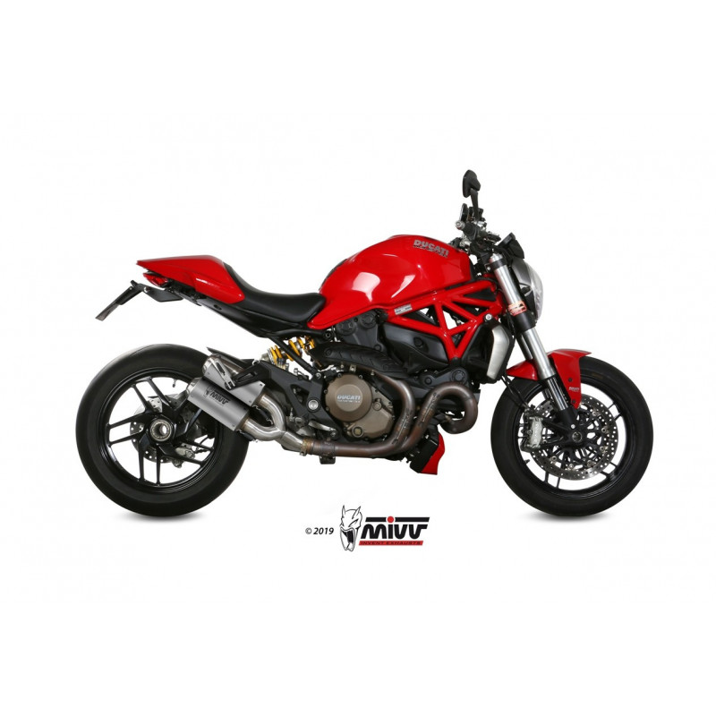 MIVV Ducati Monster 1200 2014 2016 Mk3 Sport 2 slip-on RVS (Inox)