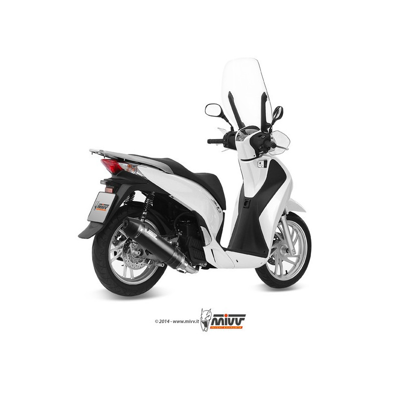 MIVV Honda Sh 125 2013 2016 Stronger Sport Imp. compl./full sys. 1x1 Steel black
