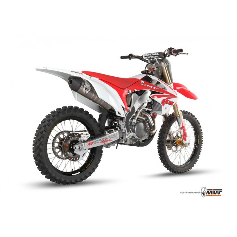 MIVV Honda Crf 250 2011 2012 Oval Stronger cross new Imp. compl./full sys. 1x1 RVS met Carbon eindkap