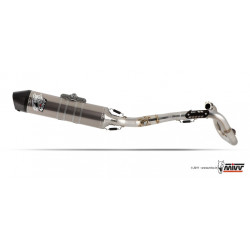 MIVV Honda Crf 450 2011 2012 Oval Stronger cross new Imp. compl./full sys. 1x1 RVS met Carbon eindkap