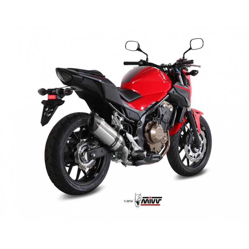 MIVV Honda Cb 500 f 2016 2018 Suono Sport Slip-on RVS met Carbon eindkap