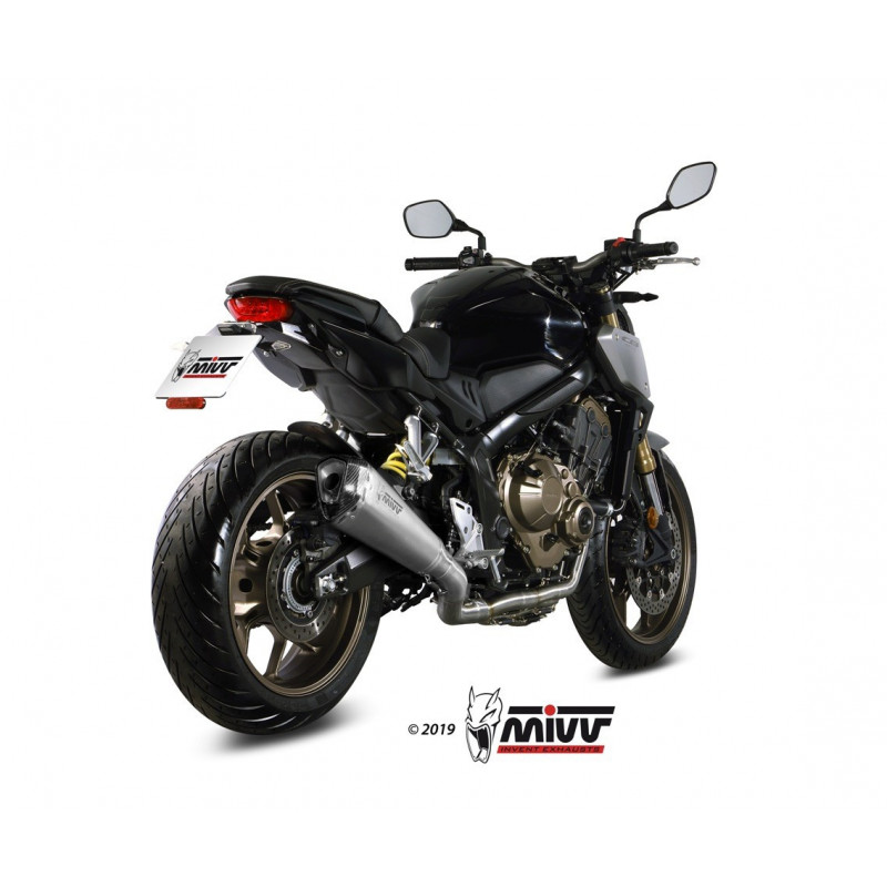 MIVV Honda Cb 650 r 2019 Delta race Sport Imp. compl./full sys. 4x2x1 RVS met Carbon eindkap