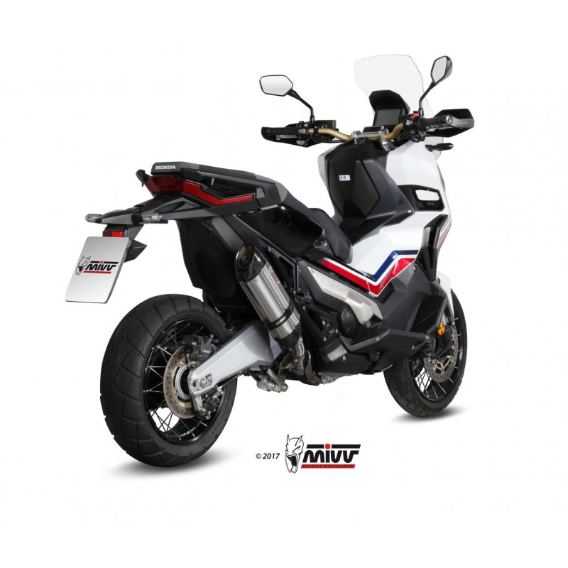 MIVV Honda X-adv 750 2017 Suono Sport Slip-on RVS met Carbon eindkap