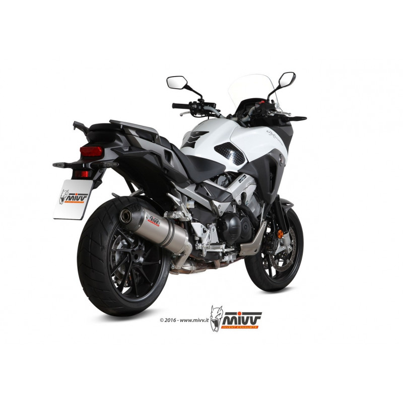MIVV Honda Crossrunner 2015 Oval Sport Slip-on Titanium met Carbon eindkap