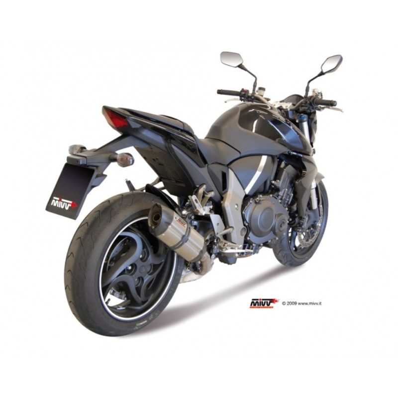 MIVV Honda Cb 1000 r 2008 2017 Suono Sport Slip-On Full Titanium carbon caps