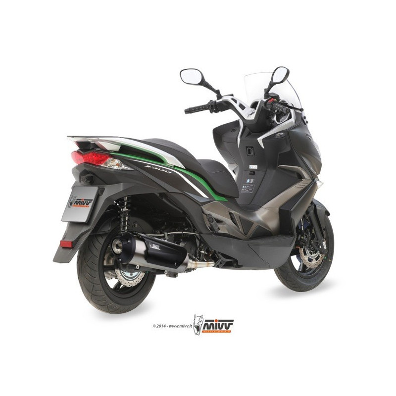 MIVV Kawasaki J300 2014 2016 - Urban Imp. compl./full sys. 1x1 RVS (Inox)