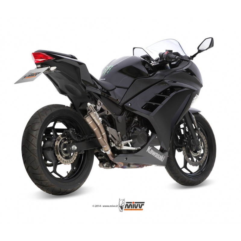 MIVV Kawasaki Ninja 300 2013 2016 Double Gun Sport Slip-On Full Titanium