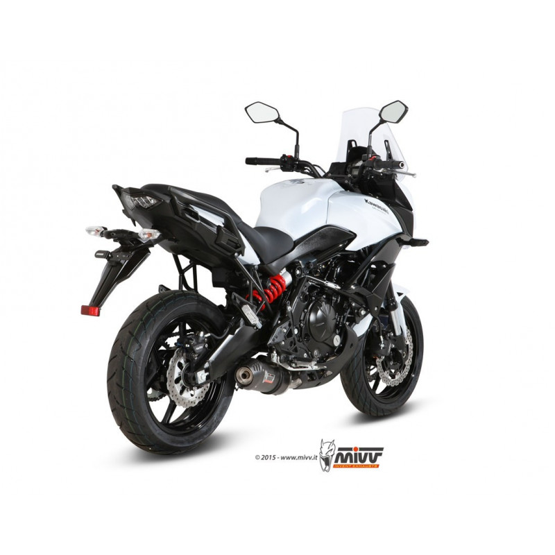 MIVV Kawasaki Versys 650 2015 Oval Sport Imp. compl./full sys. 2x1 Carbon met Carbon eindkap