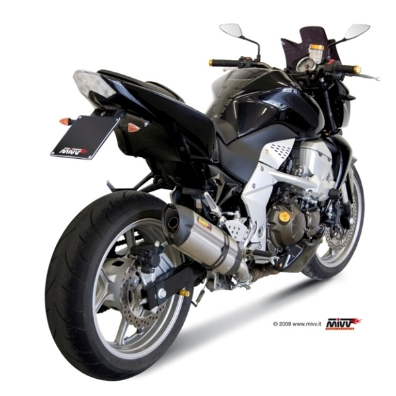 MIVV Kawasaki Z 750 2007 2014 Suono Sport Slip-on RVS met Carbon eindkap