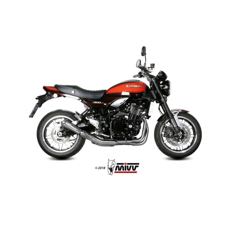 MIVV Kawasaki Z900 rs 2018 Ghibli Sport Slip-on Inox Gepolijst RVS