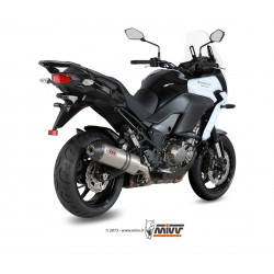 MIVV Kawasaki Versys 1000 2015 2018 Oval Sport Slip-on Titanium met Carbon eindkap