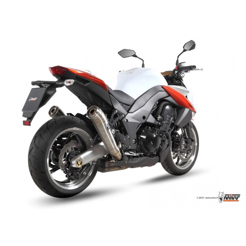 MIVV Kawasaki Z 1000 2010 2013 Ghibli Sport 2 slip-on RVS (Inox)