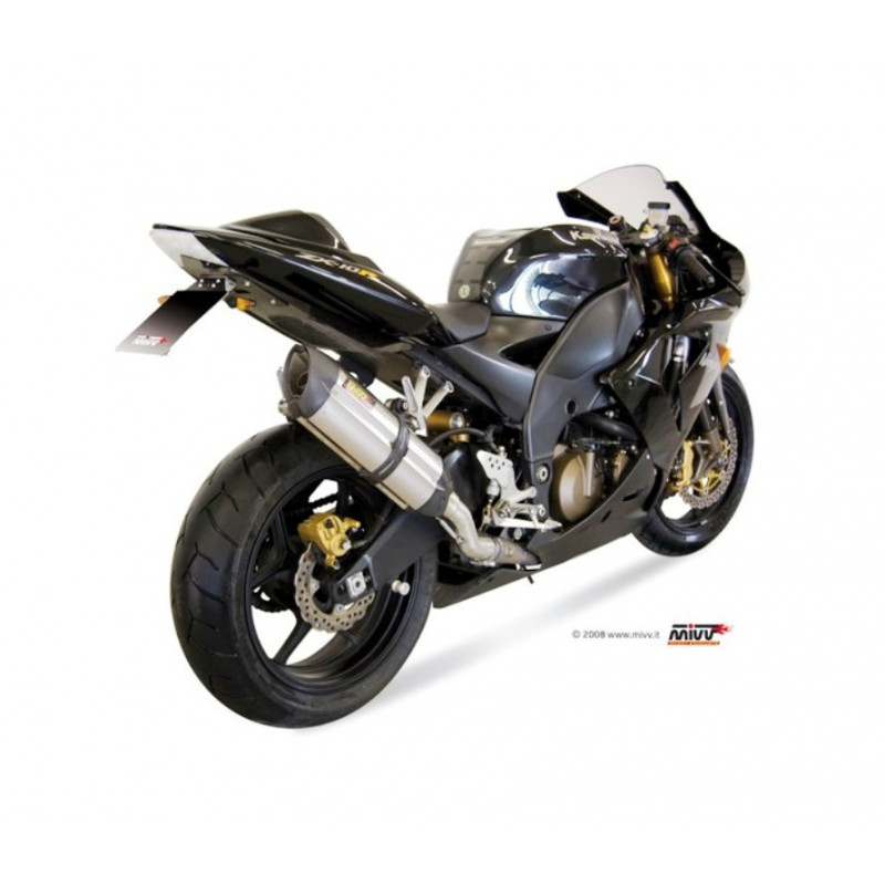 MIVV Kawasaki Zx-10 r 2004 2005 Suono Sport Slip-on RVS met Carbon eindkap