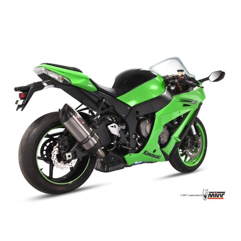 MIVV Kawasaki Zx-10 r 2011 2015 Suono Sport Slip-on RVS met Carbon eindkap
