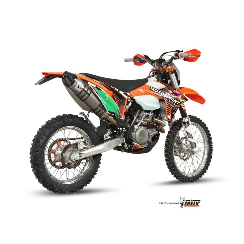 MIVV Ktm Exc 450 f 2012 2012 Oval Stronger enduro new Imp. compl./full sys. 1x1 RVS met Carbon eindkap