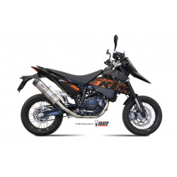 MIVV Ktm 690 sm 2007 2012 Oval Power steel Imp. compl./full sys. 1x1 Titanium met Carbon eindkap