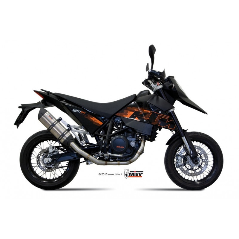 MIVV Ktm 690 sm 2007 2012 Suono Power steel Imp. compl./full sys. 1x1 RVS met Carbon eindkap