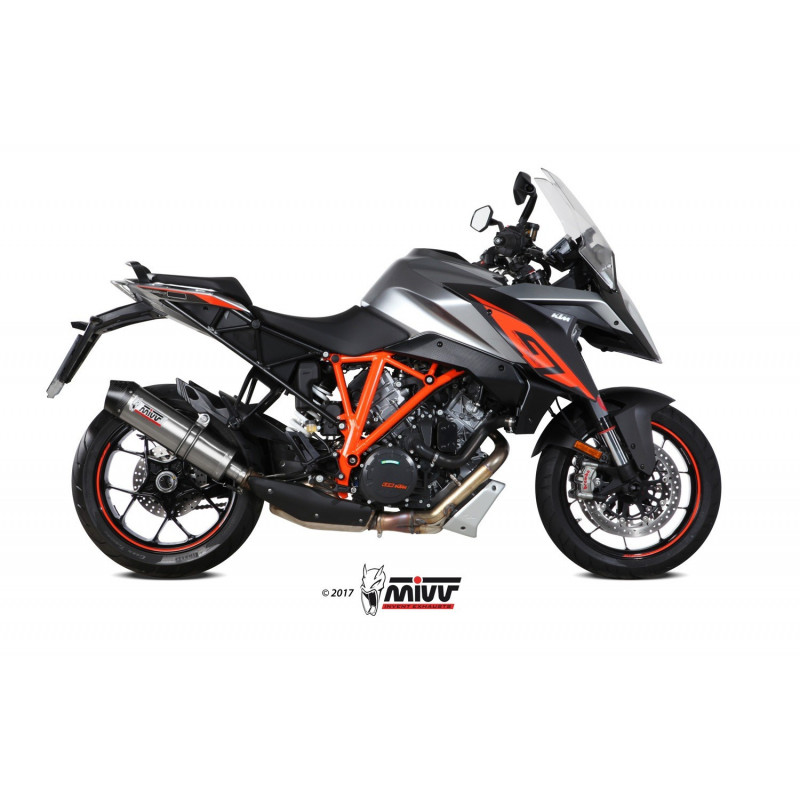 MIVV Ktm 1290 superduke gt 2016 Oval Sport Slip-on Titanium met Carbon eindkap