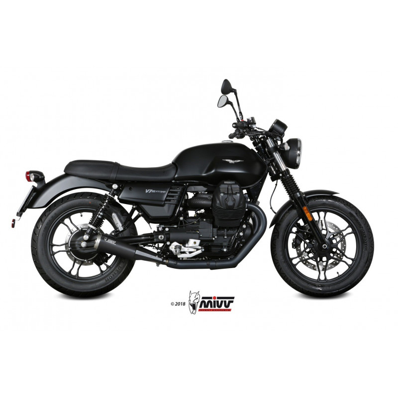 MIVV Moto guzzi V7 iii 2017 Ghibli Sport 2 slip-on Inox Keramisch zwart RVS