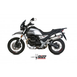 MIVV Moto guzzi V85 tt 2019 Oval Sport Slip-on Titanium met Carbon eindkap