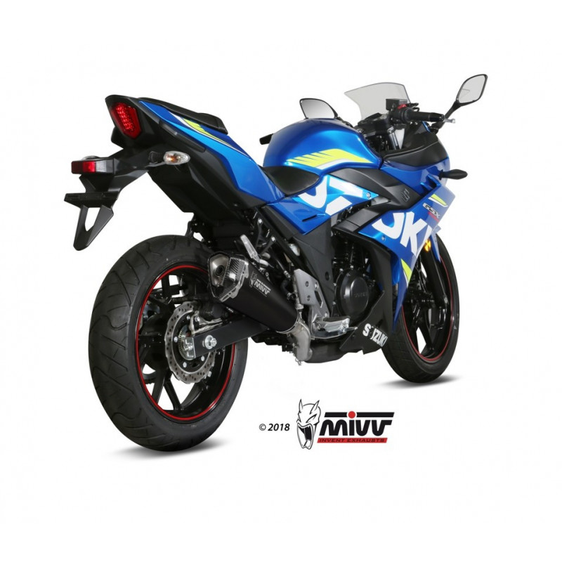 MIVV Suzuki Gsx 250 r 2017 Delta race Sport Slip-on RVS met Carbon eindkap