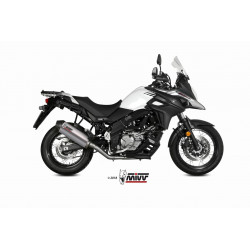 MIVV Suzuki DL V-Strom 650 2017 Oval Sport Slip-on Titanium met Carbon eindkap