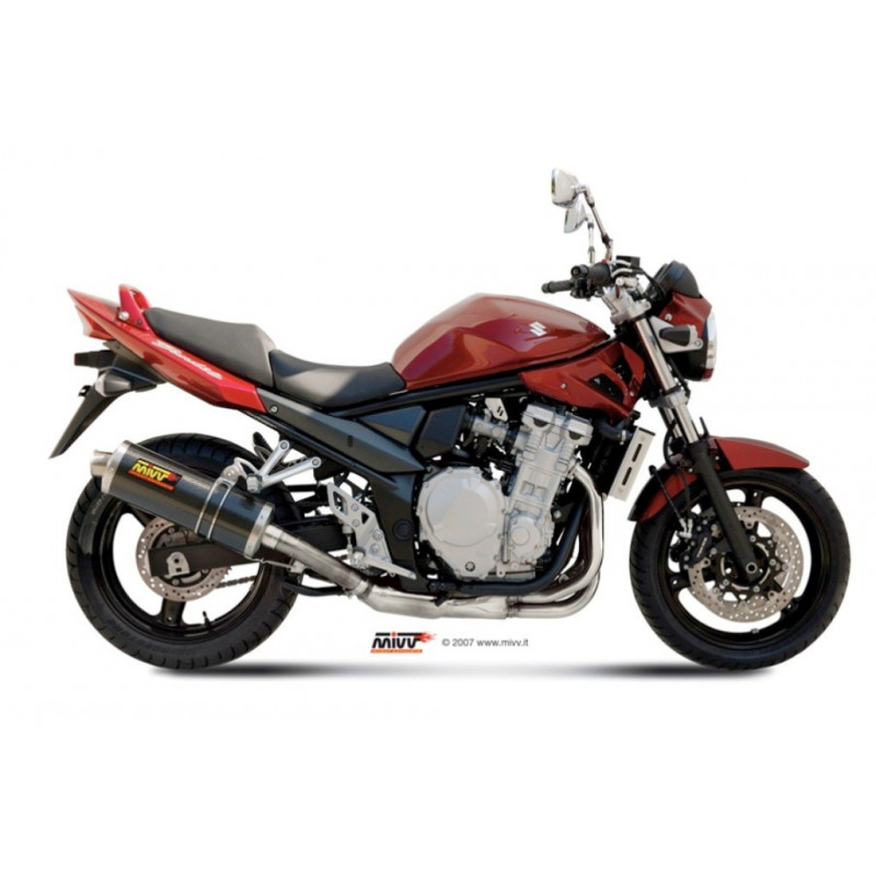 MIVV Suzuki Gsf 650 bandit 2007 2015 Oval Sport Slip-on Carbon met Carbon eindkap