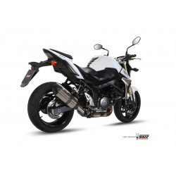 MIVV Suzuki Gsr 750 2011 2016 Suono Sport Slip-on RVS met Carbon eindkap