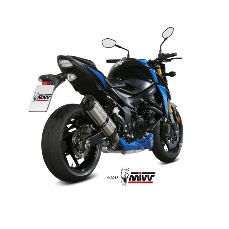 MIVV Suzuki Gsx-s 750 2017 Suono Sport Slip-on RVS met Carbon eindkap