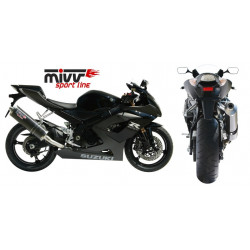 MIVV Suzuki GSX-R 1000 2005 2006 Oval Sport Slip-on Carbon met Carbon eindkap