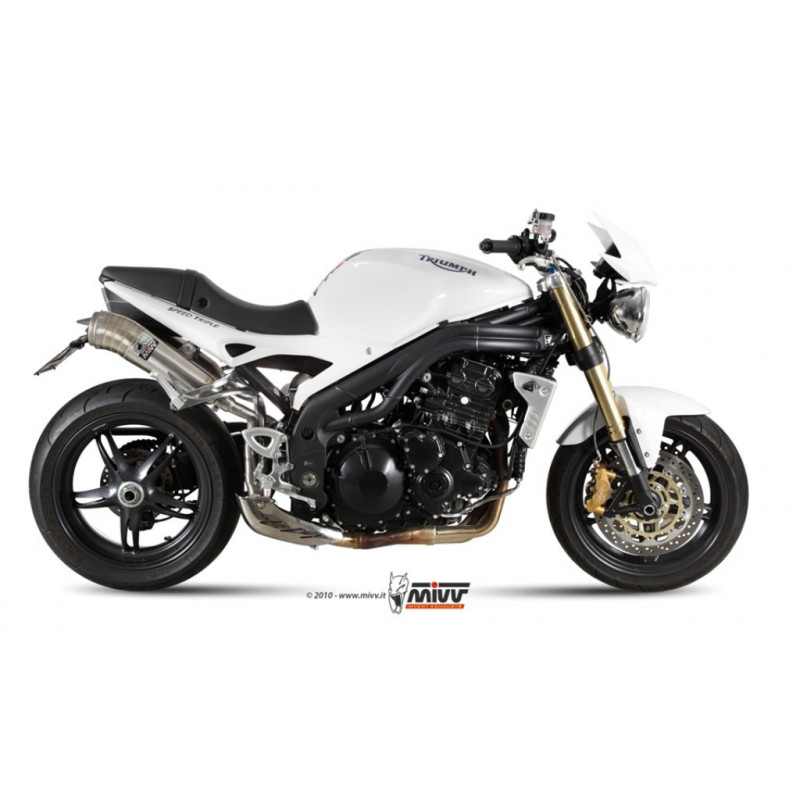 MIVV Triumph Speed triple 2007 2010 Ghibli Sport 2 slip-on RVS (Inox)