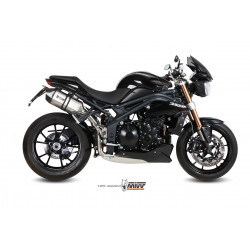 MIVV Triumph Speed triple 2011 2015 Speed Edge Sport 2 slip-on RVS met Carbon eindkap