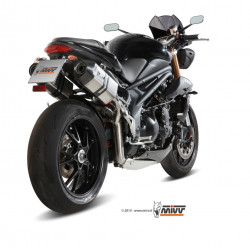 MIVV Triumph Speed triple 2011 2015 Speed Edge Sport 2 slip-on RVS met Carbon eindkap